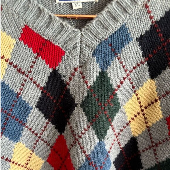 Louis Philippe London Mens V Neck Long Sleeve Sweater Gray Size XL - Picture 8 of 8